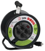 Удлинитель силовой ЭРА RMx-4es-3x1.5-40m-IP44(KG) на металлической катушке c заземлением 4 розетки 40м КГ 3х1.5мм2 купить оптом недорого