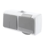 Блок розетка с выключателем Intro Atlantic 5-702-03 двойным 2P+E