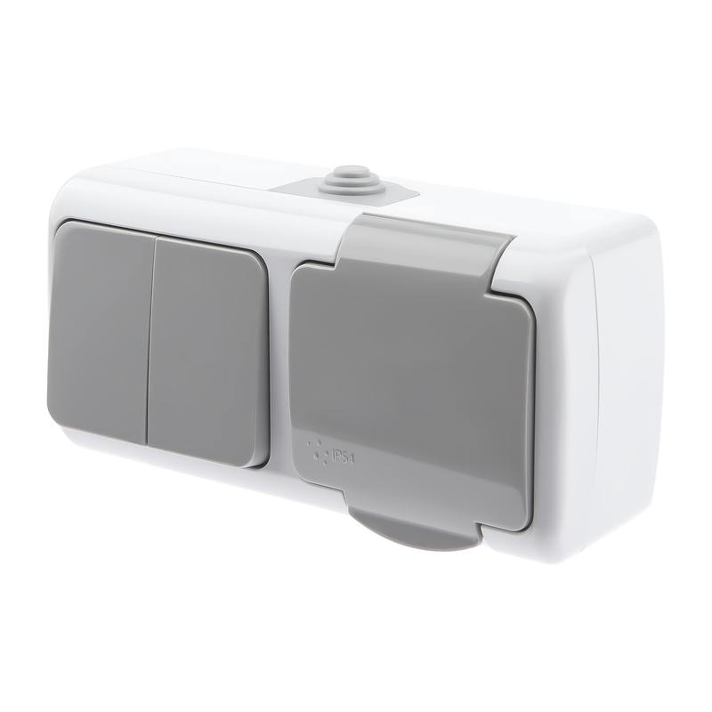 Блок розетка с выключателем Intro Atlantic 5-702-03 двойным 2P+E Блок розетка с выключателем Intro Atlantic 5-702-03 двойным 2P+E