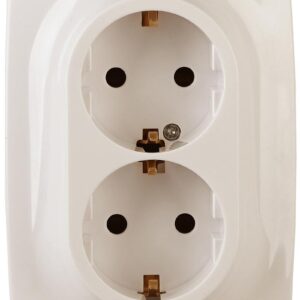 12-2108-02 ЭРА Розетка 2X2P+E Schuko со шторками