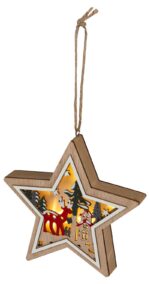 Светильник ЭРА ENGDS-4L новогодний светодиодный Звездочка подвесной 15 см 2*АА купить оптом недорого