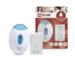 Звонок беспроводной ЗБ-3 32 мелодии 120м с подсветкой с кнопкой бело-голубой IN HOME купить оптом недорого