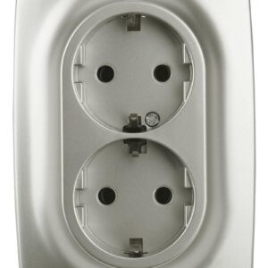 12-2108-15 ЭРА Розетка 2X2P+E Schuko со шторками