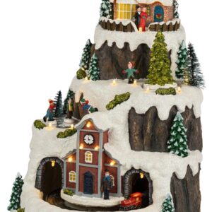 Светодиодная новогодняя фигура ЭРА EFIS-S07 композиция Рождество музыка теплый белый свет 3*АА 25*23*34 см купить оптом недорого