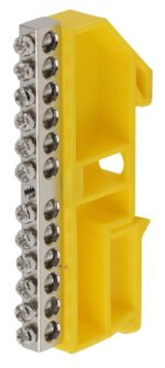 Шина ЭРА NO-222-93-1 PE земля на DIN-изоляторе ШНИ-6х9-12 никелированная Д-Желтый купить оптом недорого