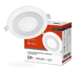 Панель светодиодная встраиваемая круглая RLP-BL 6Вт 230В 4000К 350Лм 105мм с подсветкой белая IP20 IN HOME купить оптом недорого