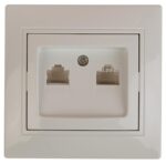 Розетка Intro Plano 1-304-02 информационная двойная 2xRJ45