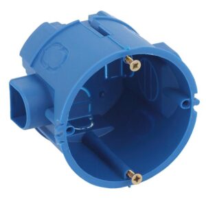 Коробка установочная ЭРА KUTS-68-60-blue синяя 68х60мм для твердых стен саморезы стыковочные узлы IP20 купить оптом недорого