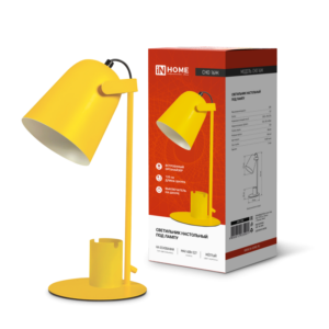 Светильник настольный под лампу на основании СНО 16Ж 40Вт E27 230В с органайзером ЖЕЛТЫЙ IN HOME купить оптом недорого