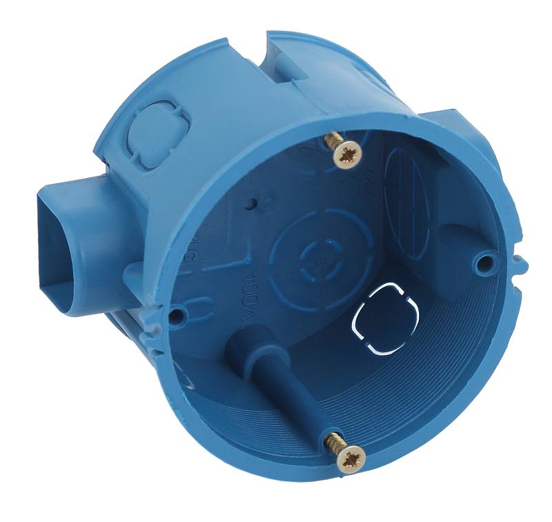 Коробка установочная ЭРА KUTS-68-45-blue синяя 68х45мм для твердых стен саморезы стыковочные узлы IP20 оптом купить хорошая цена Коробка установочная ЭРА KUTS-68-45-blue синяя 68х45мм для твердых стен саморезы стыковочные узлы IP20 купить оптом недорого
