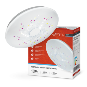 Светильник светодиодный серии DECO КАРУСЕЛЬ 12Вт 230В 6500К 1080Лм 210х65мм IN HOME купить оптом недорого