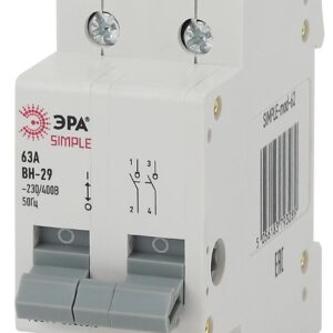 Выключатель нагрузки ЭРА SIMPLE SIMPLE-mod-62 2P 63А ВН-29 купить оптом недорого