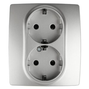 12-2104-03 ЭРА Розетка 2X2P+E Schuko со шторками