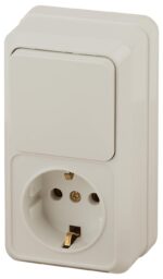 Блок розетка с выключателем Intro Quadro 2-705-02 вертикальный 10А-250В