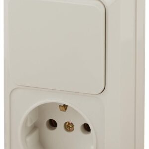 Блок розетка с выключателем Intro Quadro 2-705-02 вертикальный 10А-250В