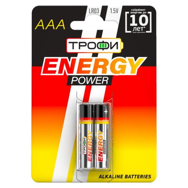 Батарейки Трофи LR03-2BL ENERGY POWER Alkaline купить оптом недорого