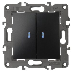 14-1105-05 ЭРА Выключатель двойной с подсветкой