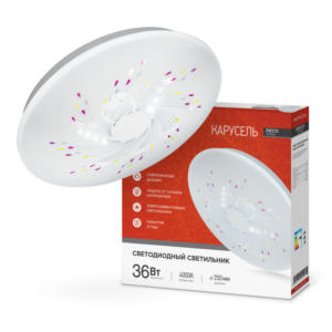 Светильник светодиодный серии DECO КАРУСЕЛЬ 36Вт 230В 4000К 3240Лм 380х55мм IN HOME купить оптом недорого