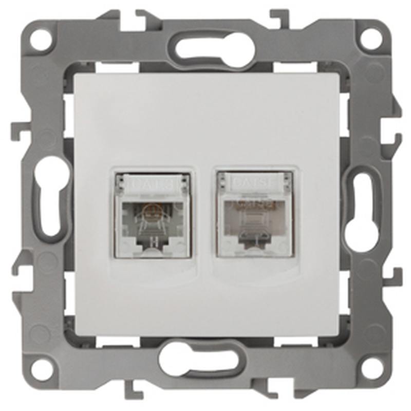 12-3109-02 ЭРА Розетка комбинированная RJ45+RJ11 12-3109-02 ЭРА Розетка комбинированная RJ45+RJ11