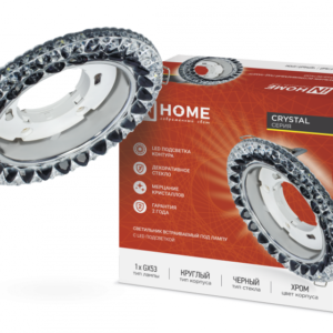 Светильник встраиваемый GX53R-crystal R42L-BC с подсветкой 4К под GX53 Черный/Хром IN HOME купить оптом недорого