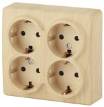 11-2211-11 ЭРА Розетка 4х2P+E Schuko со шторками