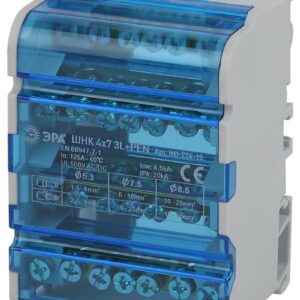 Шины на DIN-рейку ЭРА NO-224-15 в корпусе кросс-модуль ШНК 4х7 3L+PEN купить оптом недорого