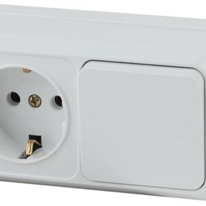 Блок розетка с выключателем Intro Quadro 2-701-01 горизонтальный 10А-250В