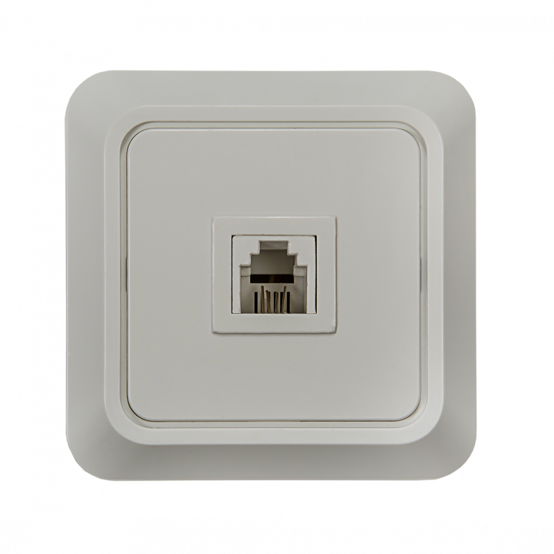 Розетка телефонная BOLLETO белая накладная 7034 IN HOME оптом купить хорошая цена Розетка телефонная BOLLETO белая накладная 7034 IN HOME купить оптом недорого