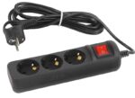Удлинитель электрический ЭРА UX-3es-3m-B с заземлением с выключателем 3 розетки 3 м ПВС 3x0