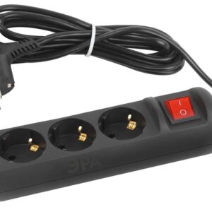 Удлинитель электрический ЭРА UX-3es-3m-B с заземлением с выключателем 3 розетки 3 м ПВС 3x0