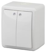 11-1405-01 ЭРА Выключатель двойной с подсветкой IP54
