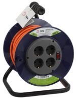 Удлинитель силовой ЭРА RPx-4es-3x1.5-20m на пластиковой катушке c заземлением 4 розетки 20м ПВС 3х1.5мм2 купить оптом недорого