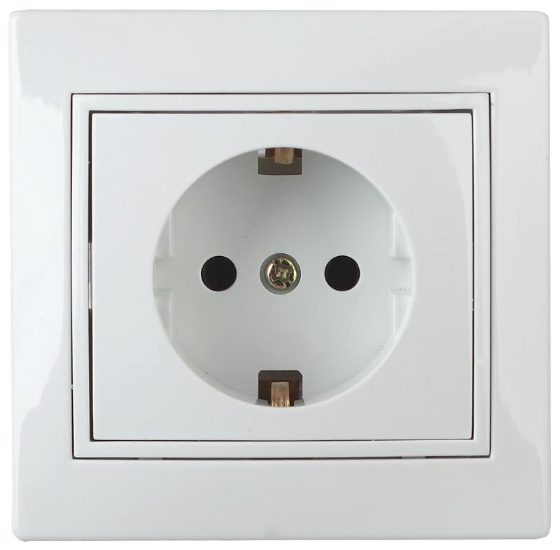 Розетка Intro Plano 1Э-202-01 с заземлением 2P+E Schuko Розетка Intro Plano 1Э-202-01 с заземлением 2P+E Schuko