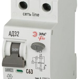 АВДТ 6кА ЭРА PRO D326E2C63A300 АД-32 электронное 1P+N C63 300мА тип A купить оптом недорого
