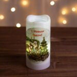 Светодиодный проектор ЭРА EGNDS -SK светильник новогодний Свеча Санта теплый свет LED 3*ААА 15 см купить оптом недорого