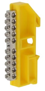 Шина ЭРА NO-222-92-1 PE земля на DIN-изоляторе ШНИ-6х9-10 никелированная Д-Желтый купить оптом недорого