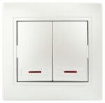 Выключатель Intro Plano 1-105-06 двухклавишный с подсветкой