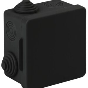 Распаячная коробка ЭРА KOR-80-80-50-7g-B открытой установки КОР 80х80х50мм черная с гермовводами 7 входов IP54 купить оптом недорого