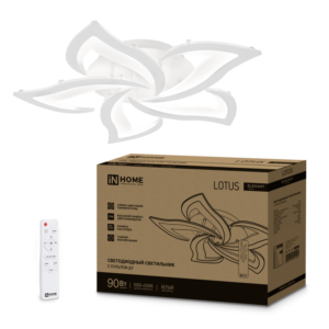 Светильник светодиодный ELEGANT LOTUS 90Вт 230В 3000-6500K 7000Лм 590х570х90мм c пультом ДУ белый IN HOME купить оптом недорого