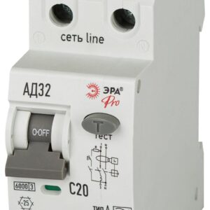 АВДТ 6кА ЭРА PRO D326M2C20А30 АД-32 электромеханическое 1P+N C20 30мА тип А купить оптом недорого