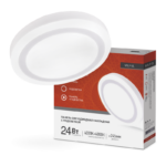 Панель светодиодная накладная круглая NRLP-BL 24Вт 230В 4000К 1440Лм 245мм с подсветкой белая IP20 IN HOME купить оптом недорого