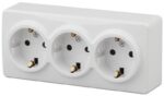 11-2209-01 ЭРА Розетка 3х2P+E Schuko со шторками