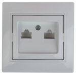 Розетка Intro Plano 1-304-01 информационная двойная 2xRJ45