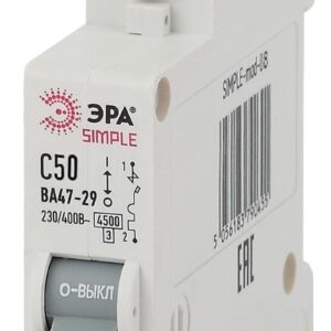 Автоматический выключатель ЭРА SIMPLE SIMPLE-mod-08 1P 50А (C) 4