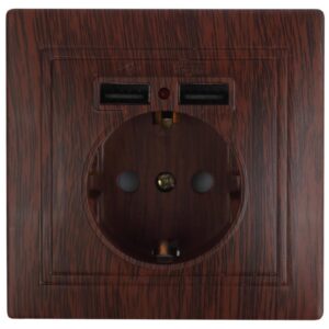 Розетка Intro Plano 1-410-10 с заземлением 2P+E Schuko со шторками