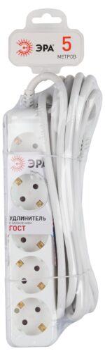 5 с заземлением 5 розеток 5м ПВС 3x1