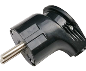 Вилка угловая с заземлением 16А черная 4210 IN HOME купить оптом недорого