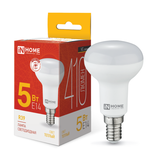 Лампа светодиодная LED-R39-VC 5Вт 230В Е14 3000К 410Лм IN HOME купить оптом недорого