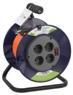 Удлинитель силовой ЭРА RPx-4s-2x0.75-20m на пластиковой катушке без заземления 4 розетки 20м ПВС 2х0.75мм2 купить оптом недорого