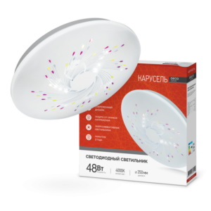 Светильник светодиодный серии DECO КАРУСЕЛЬ 48Вт 230В 4000К 4320Лм 380х55мм IN HOME купить оптом недорого